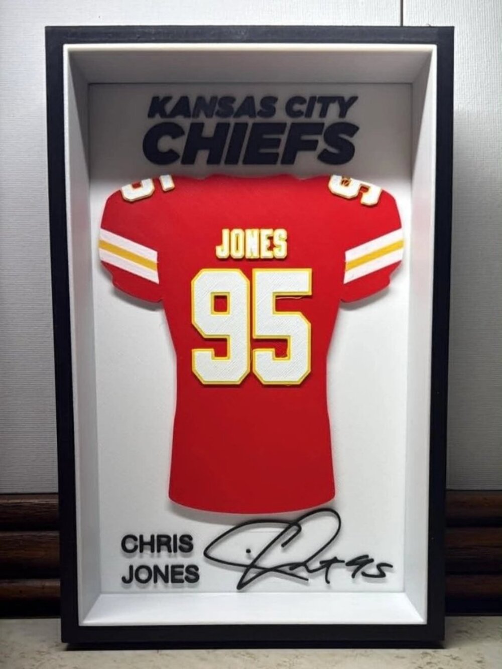 Chris Jones Kansas City Chiefs #95 Red Shadowbox Display  3DT-N-COLLECTABLES (15